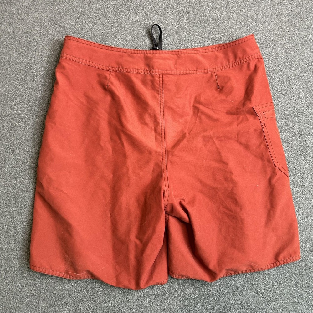 Patagonia Board Shorts Mens 33 Orange Swim Trunks Drawstring Zip Pocket Surf - Picture 3 of 11